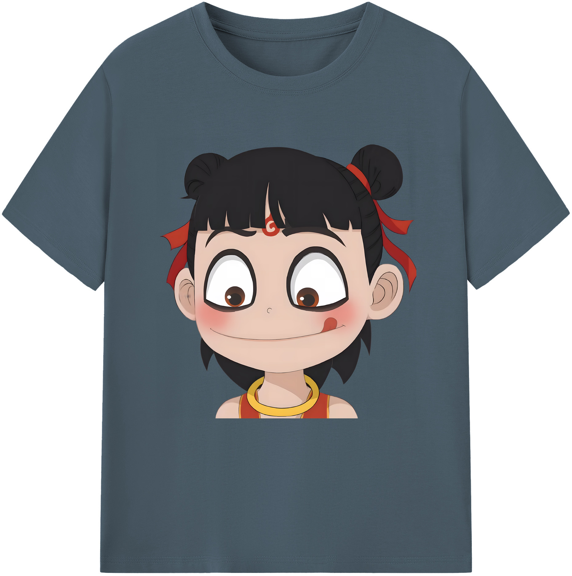 （画像用） Ne Zha 2 ナタ 魔童の大暴れ 綿100％半袖Tシャツ（フロントプリント）